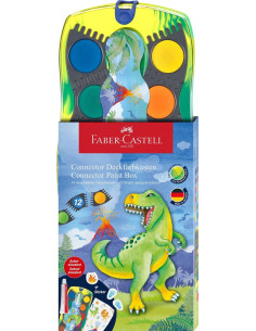 FC125036,Acuarele 12 culori connector dinozauri 2025 faber-castell
