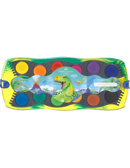 FC125036,Acuarele 12 culori connector dinozauri 2025 faber-castell