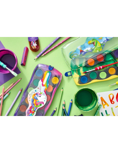 FC125036,Acuarele 12 culori connector dinozauri 2025 faber-castell