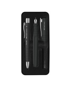 FC241050,Set stilou b + pix xb poly negru faber-castell