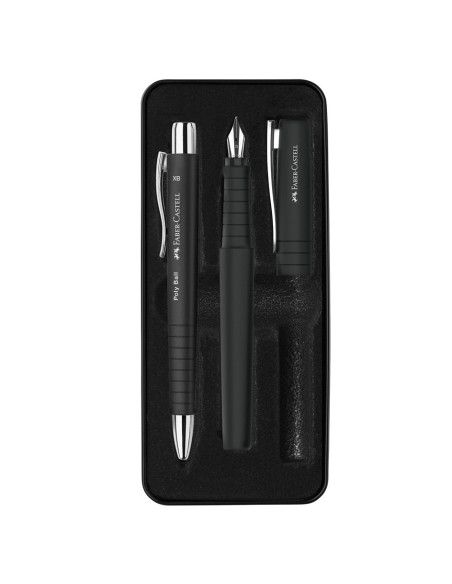 FC241050,Set stilou b + pix xb poly negru faber-castell