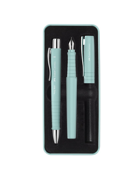 FC241053,Set stilou b + pix xb poly bleu caraibe faber-castell