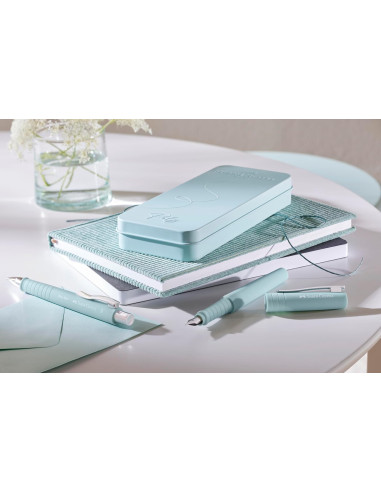 FC241053,Set stilou b + pix xb poly bleu caraibe faber-castell