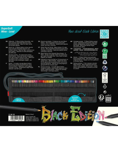 FC116418,Rollup 72 creioane colorate black edition faber-castell