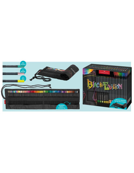 FC116418,Rollup 72 creioane colorate black edition faber-castell