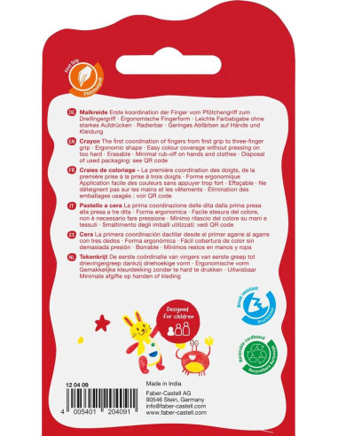 FC120409,Creioane cerate model degete set 6 faber castell