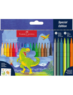 FC554222,Carioca 18+6 culori dinozauri faber-castell
