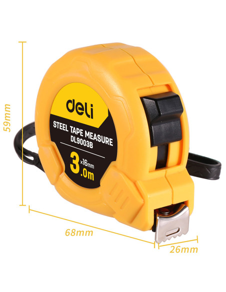 DL9003B,Ruleta otel 3m*16mm deli