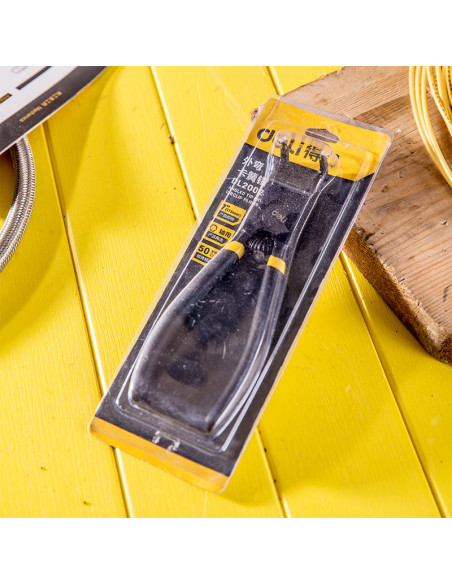 DL20024,Cleste cu varf subtire curbat 7 inch negru dl20024 deli