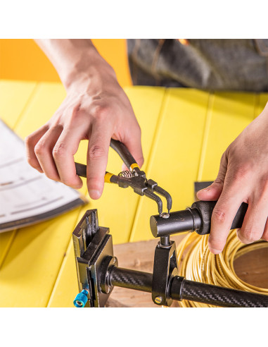 DL20024,Cleste cu varf subtire curbat 7 inch negru dl20024 deli