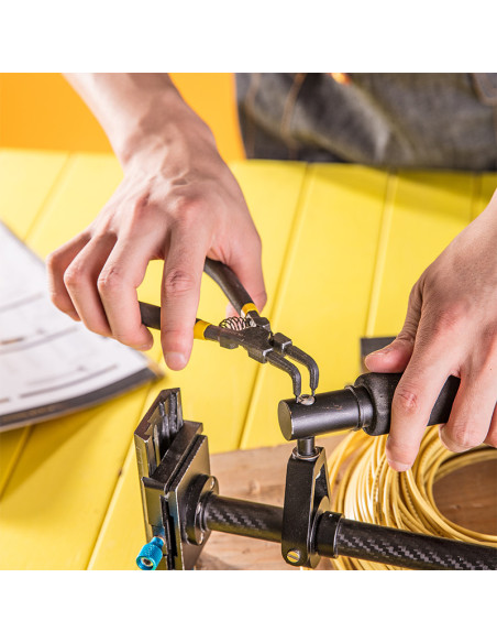 DL20024,Cleste cu varf subtire curbat 7 inch negru dl20024 deli