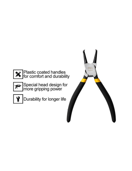 DL0343,Cleste cu varf subtire curbat 7 inch dl0343 deli