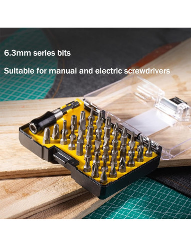 DL250045,Set surubelnita + 45 capete in cutie plastic DELI DL250045