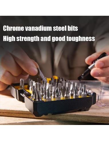 DL250045,Set surubelnita + 45 capete in cutie plastic DELI DL250045