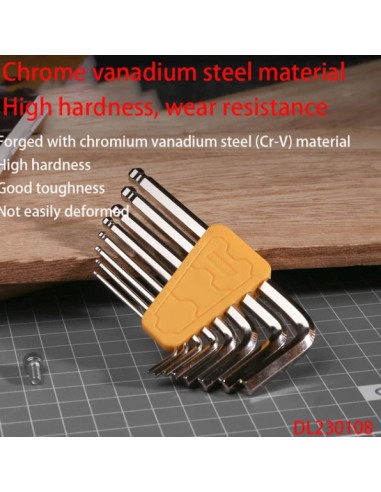 DL230108,Set 8 buc chei imbus cap sferic DELI DL230108