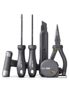 DLEHT0006,Trusa scule DELI DLEHT0006, 6 piese de baza negru home series