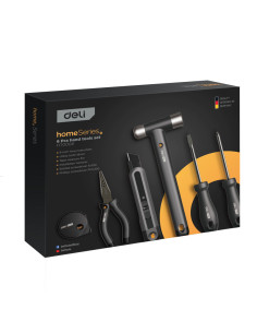 DLEHT0006,Trusa scule DELI DLEHT0006, 6 piese de baza negru home series 2