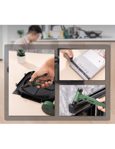 DLEHT0006L,Trusa scule DELI DLEHT0006L, 6 piese de baza, verde home series