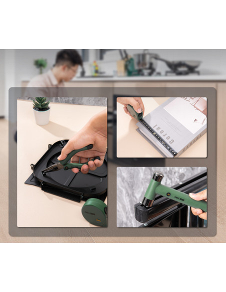 DLEHT0006L,Trusa scule DELI DLEHT0006L, 6 piese de baza, verde home series