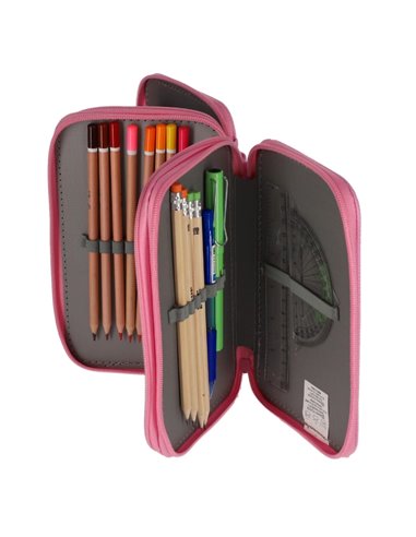 Penar echipat cu 3 fermoare Pigna, 33 piese, Motiv unicorn Penar echipat cu 3 fermoare Pigna, 33 piese, Motiv unicorn