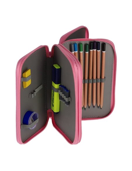 Penar echipat cu 3 fermoare Pigna, 33 piese, Motiv unicorn Penar echipat cu 3 fermoare Pigna, 33 piese, Motiv unicorn