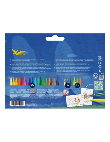 Carioca 18+6 culori dinozauri faber-castell