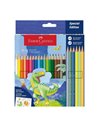 Creioane colorate 18+6 culori dinozauri faber-castell
