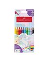 Creioane colorate 8+2 culori jumbo grip unicorni faber-castell