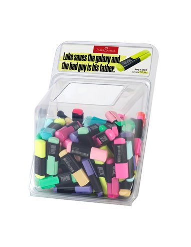 Display 100 buc textmarker mini superfluorescent si pastel faber-castell
