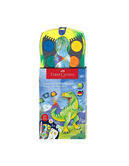 Acuarele 12 culori connector dinozauri 2025 faber-castell