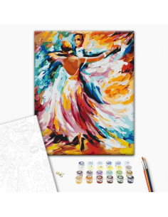 P4260,Set Pictura pe numere 40x50cm, Brushme - vals - panza, cadru de lemn, pensule, culori acrilice, BS52217