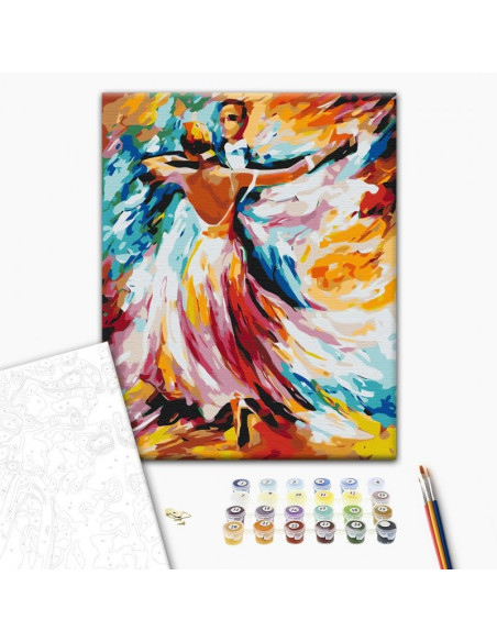 P4260,Set Pictura pe numere 40x50cm, Brushme - vals - panza, cadru de lemn, pensule, culori acrilice, BS52217