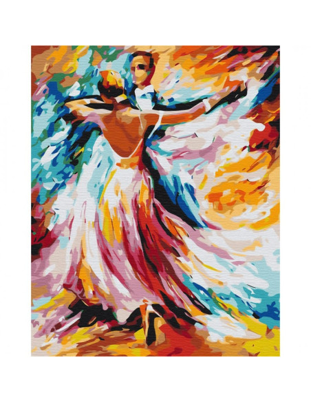 P4260,Set Pictura pe numere 40x50cm, Brushme - vals - panza, cadru de lemn, pensule, culori acrilice, BS52217