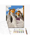 P4271,Set Pictura pe numere 40x50cm, Brushme - Selfie 2 Lebede - panza, cadru de lemn, pensule, culori acrilice, BS53505