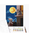 P4272,Set Pictura pe numere 40x50cm, Brushme - Serenada iepurasilor - panza, cadru de lemn, pensule, culori acrilice, BS53514