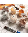 P4276,Set Pictura pe numere 40x50cm, Brushme - Apus de soare la munte - panza, cadru de lemn, pensule, culori acrilice, BS3348
