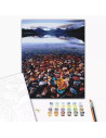 P4279,Set Pictura pe numere 40x50cm, Brushme - Pietre de rau - panza, cadru de lemn, pensule, culori acrilice, BS3843