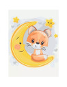 P4296,Set Pictura pe numere 30x40cm, Brushme - Vulpita pe luna - panza, cadru de lemn, pensule, culori acrilice, KBS0108