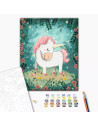 P4268,Set pictura pe numere 40x50cm, Brushme - Unicorn - pensule, culori, BS43586