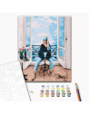P4285,Set pictura pe numere 40x50cm, Brushme - Femeia pe scaun - pensule, culori, BS52762