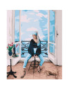 P4285,Set pictura pe numere 40x50cm, Brushme - Femeia pe scaun - pensule, culori, BS52762