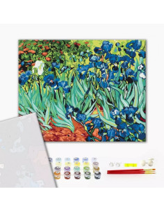 P4287,Set pictura pe numere 40x50cm, Brushme - Irisi - Van Gogh - pensule, culori, BS51339