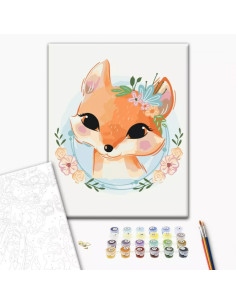 P4294,Set pictura pe numere 30x40cm, Brushme - Vulpita - pensule, culori, KBS0101