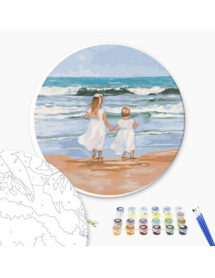 P4299,Set pictura pe numere 40x40cm, Brushme - Idila - Iryna Ponna - pensule, culori, RC00066L