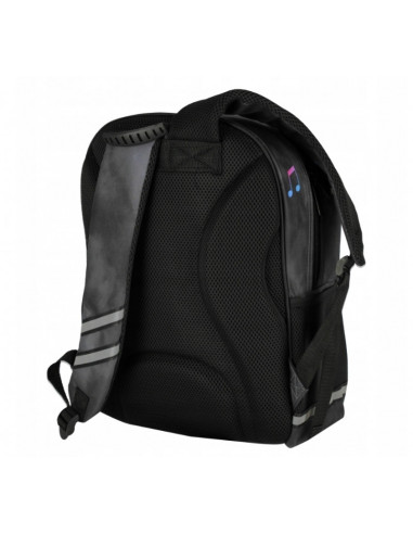 G594,Ghiozdan Starpak 533952 Music, 39 cm, 3 compartimente, Negru