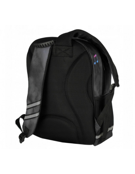 G594,Ghiozdan Starpak 533952 Music, 39 cm, 3 compartimente, Negru