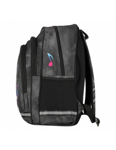 G594,Ghiozdan Starpak 533952 Music, 39 cm, 3 compartimente, Negru