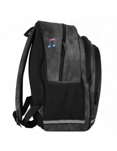 G594,Ghiozdan Starpak 533952 Music, 39 cm, 3 compartimente, Negru