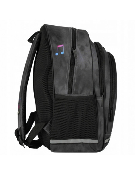 G594,Ghiozdan Starpak 533952 Music, 39 cm, 3 compartimente, Negru