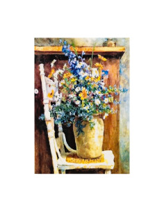 S2491,Set creativ - pictura cu diamante 40x50cm, CNX Paint by Beads - Vaza cu flori pe scaun - cu cifre si litere, 8112